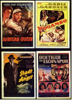 4 X Kino-Karten Von Cinema  -  Der Tiger Von Eschnapur  -  Mogambo  -  African Queen  -  Stadt In Angst - Other & Unclassified