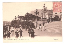 MONACO 1901, Yvert N° 23 A, 10 C Rose , Neuf ,  Seul Sur Carte Animée Les Terrasses, Monte Carlo, TTB - Briefe U. Dokumente