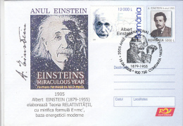 12072- ALBERT EINSTEIN, SCIENTIST, COVER STATIONERY, 2005, ROMANIA - Albert Einstein