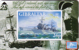 GIBRALTAR PRIVEE WARSHIP BATEAU GUERRE HMS ENTERPRISE 25U NEUVE MINT - Briefmarken & Münzen