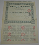 L'Evolution Automobile, Brevets D Et P - Auto's