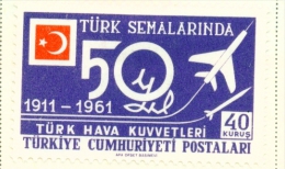 TURKEY  -  1961  Air Force  75k  Mounted/Hinged Mint - Unused Stamps