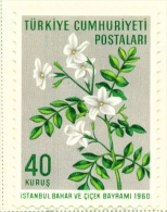TURKEY  -  1960  Spring Flowers  40k  Mounted/Hinged Mint - Unused Stamps