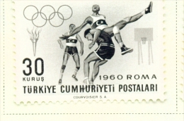 TURKEY  -  1960  Olympic Games  30k  Mounted/Hinged Mint - Unused Stamps