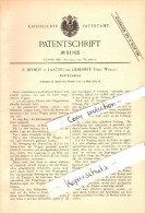 Original Patent - R. Berndt In Laatzig B. Liebeseele , Insel Wollin , 1889 , Keilbremse , Laska , Wolin !!! - Ostpreussen