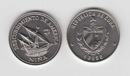 1981-MN-6 CUBA. KM 67. 1$. 1981. COPPER- NICKEL. UNC. CARAVELA LA NIÑA. DESCUBRIMIENTO. DISCOVERY SHIP. - Cuba