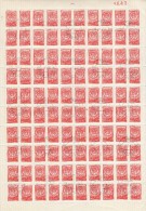 Urss 1954.57 - Yt 1911B Used  Foglio Completo Di 100 Val.  Ordinaria Tipo Del 1938-48 Modificati - Full Sheets