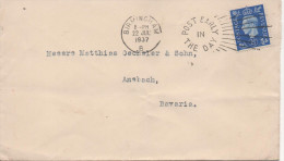 Nr. 3676, Brief, England 1937, Birmingham Nach Ansbach In Bayern - Briefe U. Dokumente
