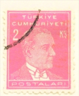 TURKEY  -  1931 To 1954  Kemal Attaturk Definitive  2k  Used As Scan - Gebraucht