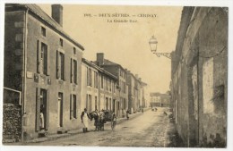 CERIZAY -  La Grande Rue. Très Belle Carte Aves Attelage. - Cerizay