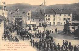 VOSGES  88  GRANGES  12° FETE DE LA FEDERATION DES VETERANS  GUERRE 1870 71 ARRIVEE A L'HOTEL DE VILLE - Granges Sur Vologne