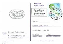 UN Wien - Ganzsache Postkarte Sonderstempel / Postcard Special Cancellation (D789) - Cartas & Documentos