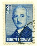 TURKEY  -  1948  President Inonu  20k  Used As Scan - Gebraucht