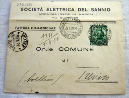 STORIA POSTALE- 1939 - Proclamazione Dell'Impero 25 Cent Dante SOC.ELETRICA DEL SANNIO NAPOLI - Sonstige & Ohne Zuordnung