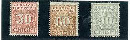 ITALIAREGNO - SERVIZIO COMMISSIONI # 1/3 - SERIE COMPLETA 3 VALORI - NUOVA GOMMA INTEGRA MNH ** ANNO 1913 - Portomarken