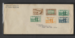 O) 1938 ST PIERRE AND MIQUELON- SLED DOG, EVERYDAY  LIFE AT THE POLE, RARE, CIRCULATED TO UNITED STATES, XF - Covers & Documents