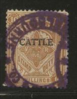 AUSTRALIA VICTORIA CATTLE  REVENUE 1927 10/- BROWN BF#14 - Fiscale Zegels