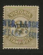 AUSTRALIA VICTORIA CATTLE  REVENUE 1927 2/- GREEN BF#07 - Fiscaux