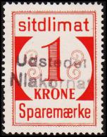 1939. Sparemærke Sitdlimat. 1 Kr. Udstedet Niakornat.  (Michel: ) - JF127623 - Pacchi Postali