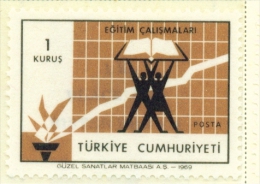 TURKEY  -  1969  Turkish Economy  1k  Mounted/Hinged Mint - Unused Stamps