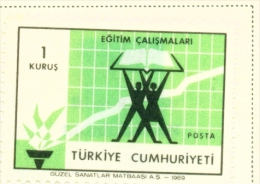 TURKEY  -  1969  Turkish Economy  1k  Mounted/Hinged Mint - Unused Stamps