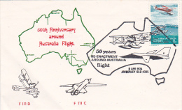 Australia 1974 50th Anniversary Round Australia Flight - Brieven En Documenten