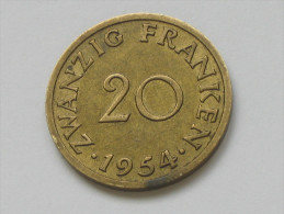 20 Franken 1954 - SARRE - Saarland **** EN ACHAT IMMEDIAT *** - Altri & Non Classificati