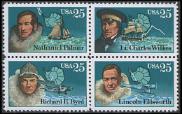 1988 USA Antarctic Explorer Stamps Sc#2386-89 2389a Famous Map Ship Plane - Spedizioni Antartiche