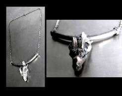 Ancien Collier Bélier En Argent Vintage Années 60-70 / Vintage 60's 70's Silver Necklace Featuring A Ram - Halsketten