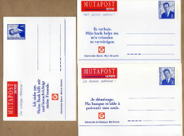 3 Cartes Entier Postal Mutapost - Adreswijziging