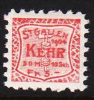 1904. ST. GALLEN KEHR 50 M. 10 Sch. Fr 5. (Michel: ) - JF128053 - Fiscaux