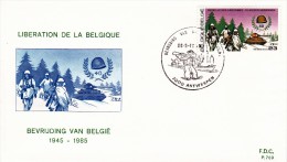 70 2187  FDC  P769 Enveloppe Belgique    40 Ans Libération Batailles Des Ardennes 2000 Antwerpen 28-9-1985 - 1991-2000