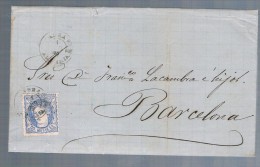 1870 ADRA (ALMERIA) A BARCELONA - Covers & Documents