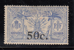 New Hebrides French MH Scott # 42 Or #43 50c On 25c Ultramarine - Cannot Tell Watermark - Unused Stamps