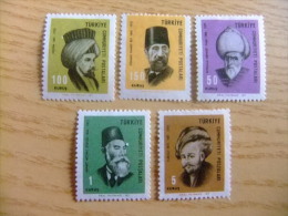 TURQUIE - TURQUIA -1967 - CÈLÉBRITÉS NATIONALES - YVERT & TELLIER  Nº 1834/1938 * MH - Unused Stamps