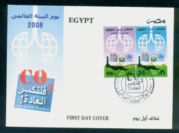 EGYPT / 2008 / UNEP / CO2 / BIRD / International Environment Day / LUNG / MEDICINE / FDC - Lettres & Documents