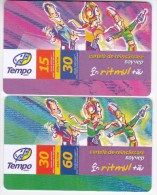 Moldova  , Voxtell , 2001 , Tempo In Ritmul Tau , 15/30 + 30/60 Minuts ; 2 Prepaids , Used - Opérateurs Télécom