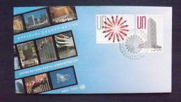 UNO-New York 1334/5 FDC, NYHQ-Cachet, Freimarken: Menschen Bilden Blüte, Menschen In UNO-Hauptquartier - Storia Postale