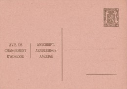 A27 - Entier Postal - Carte Postale Avis De Changement D´adresse N°6 III FA De 1938 - Adreswijziging