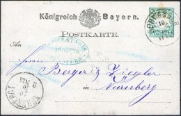 Postkarte Aus Schwabach Am 10. OCT 1876 Nach Nürnberg Mit Landbriefträgerstempel 13 - Sonstige & Ohne Zuordnung