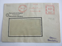 1947 , GERNSBACH    ,  Firmen Freistempel Auf Beleg - Sonstige & Ohne Zuordnung