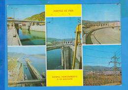 ROMANIA POSTAL STATIONERY POSTCARD PORTILE DE FIER  HYDROPOWER AND NANIGATION ELECTRICITY RIVER DANUBE - Agua