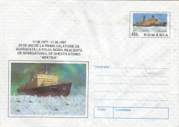 12481- ARKTIKA ATOMIC ICEBREAKER, COVER STATIONERY,1997, ROMANIA - Navires & Brise-glace