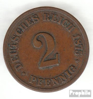 Deutsches Reich Jägernr: 2 1875 F Schön Bronze Schön 1875 2 Pfennig Kleiner Reichsadler - 2 Pfennig