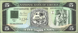 Liberia 20 Bankfrisch 1991 5 Dollars - Liberia