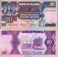 Uganda Pick-Nr: 29b Bankfrisch 1988 20 Shillings - Ouganda