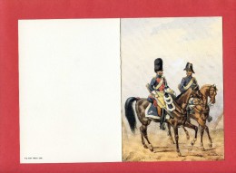 Gendarmerie C - Gendarme Départemental Et Gendarme De La Seine à Cheval 1840 - Fusil Bicorne Passepoil - Politie & Rijkswacht