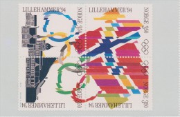 JEUX  OLYMPIQUES DE LILLEHAMMER  1994 ( Carte Postale Reproduisant Des Timbres ) - Juegos Olímpicos