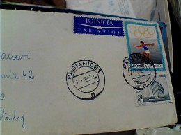 POLONIA POLSKA AVION AIR MAIL 2 COMMEMORATIVI BARCA VELA E SPORT OLIMPIADI  VB1969 ER13991 - Lettres & Documents