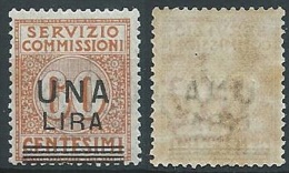 1925 REGNO SERVIZIO COMMISSIONI 1 LIRA SU 60 CENT MNH ** - T41 - Portomarken